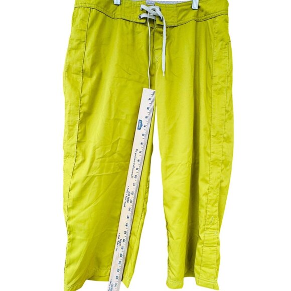 Water Girl Patagonia Pants Women's Sz 8 Lime Green Print Cropped Surfer - Picture 7 of 7